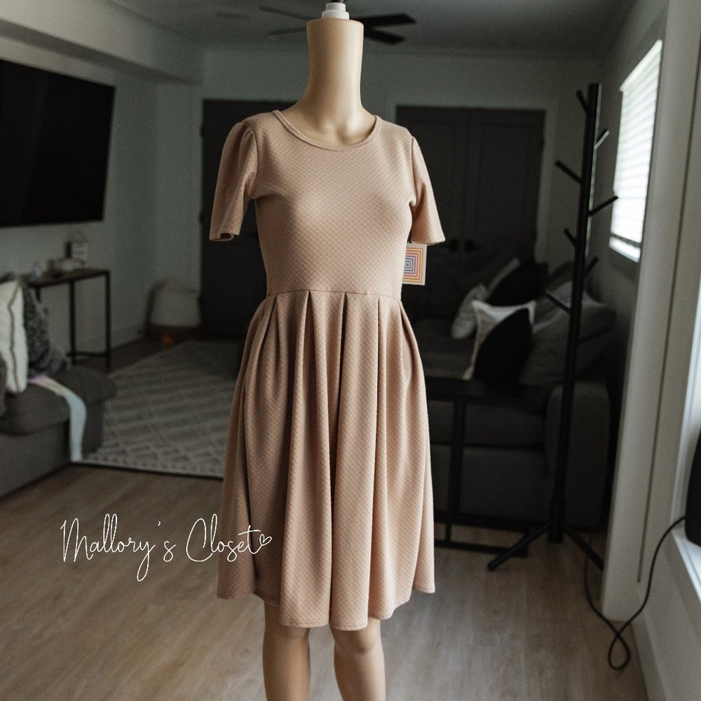 LuLaRoe Tan Zip Up Midi Dress